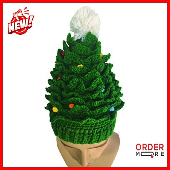 Handmade Knitted Crochet Beanie Santa Hat One Size Fits Most Adults main image 4